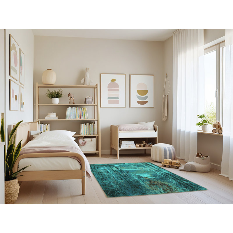 Wenyu Performance Abstract Indoor Rug, Rectangle 4' x 6'