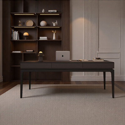 Bureau italien en bois fumé italien minimaliste