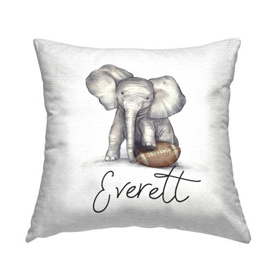 Coussin extérieur personnalisé Elephant & Football Boy's par Ziwei Li