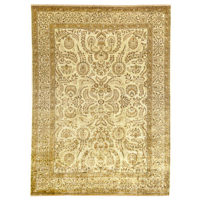 High-Quality Hand-Knotted Beige Area Rug