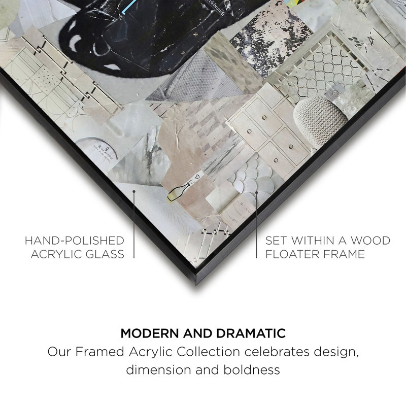 Katy Hirschfeld - High Class Elegance Tall Fashion and Glam Framed Acrylic Art by Oliver Gal, 31" H x 21" W, Black
