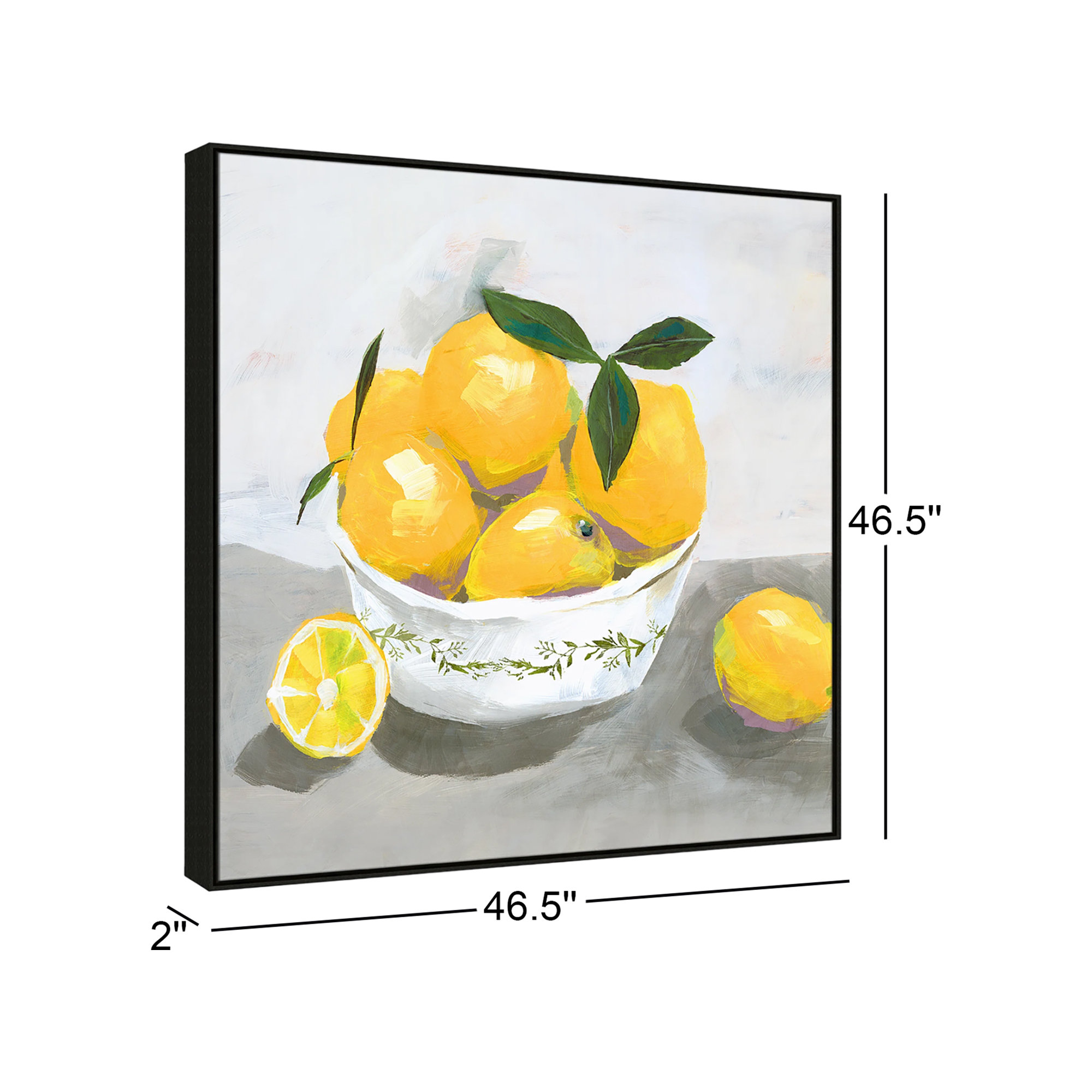 Lemons by Isabelle Z - Print, 46.5" H x 46.5" W x 2" D, Black Framed Canvas