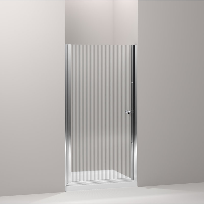 Porte de douche à pivot 39 "x 65,5" avec technologie CleanCoat Fluence, Argent brillant
