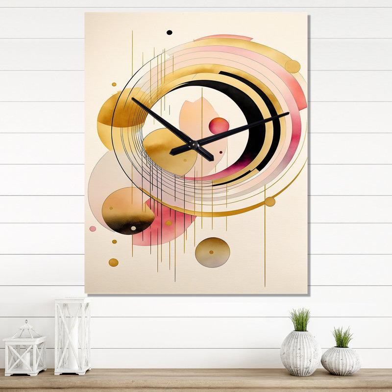 Horloge murale moderne abstrait coloré II, H 32 po x l 16 po x P 1 po