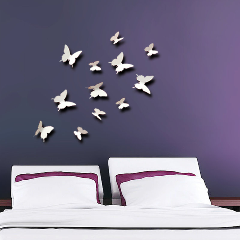 Décalcomanie murale papillon 3d, Blanc