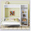 Grand lit escamotable mural avec tablettes, blanc