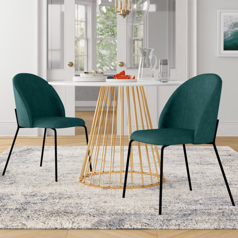 Fiddlewood 48cm H Cotton Upholstered Side Chair, Teal