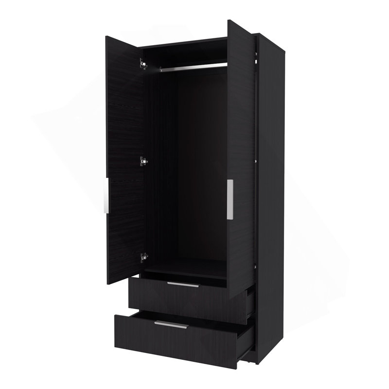 Armoire 2 tiroirs avec barre de suspension Wengue