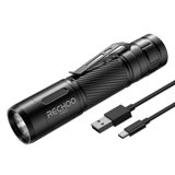 Flashlight Rechargeable, G800 LED Flashlight With 3 Lighting Modes, Fixed Focus, Pocket Clip, Small EDC Flash Light For Emergency, Camping Gear (Battery Included)