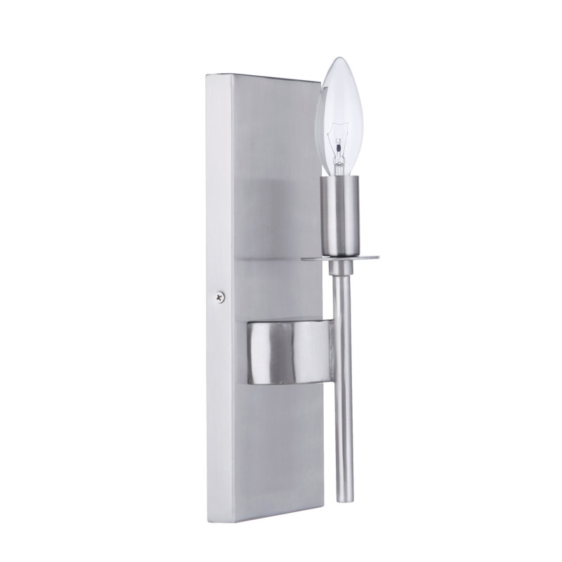Applique murale à 1 lumière pour bougie, Nickel