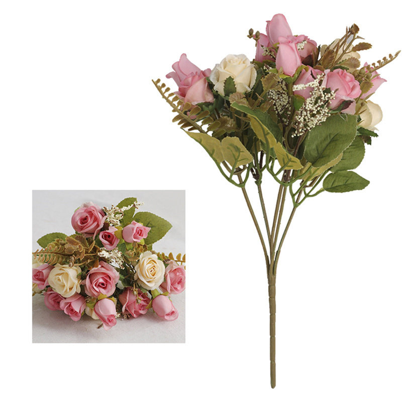 Faux fleurs artificielles pour la maison Kondieu, Rose