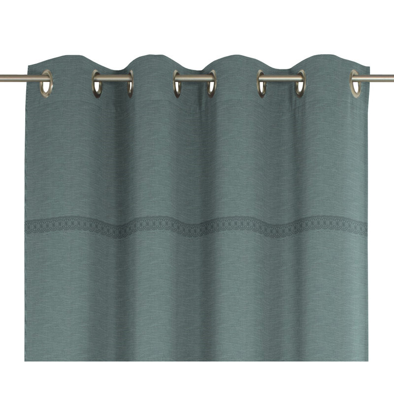 Lord Eyelet Curtain Single Panel, opaque, 150cm Width x 145cm Drop, Green