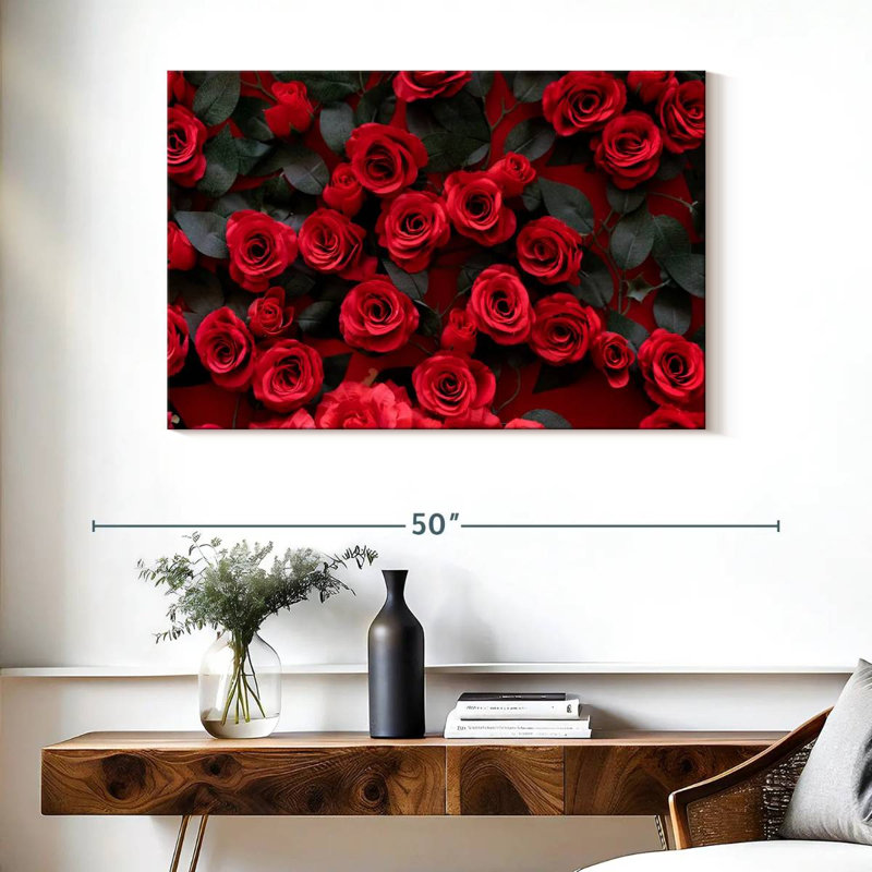 Roses rouges artificielles Harnek, H 26 po x l 39 po