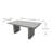Elementi Home Santiago 72" Rectangular Space Grey Concrete Dining Table for Indoor and Outdoor Use