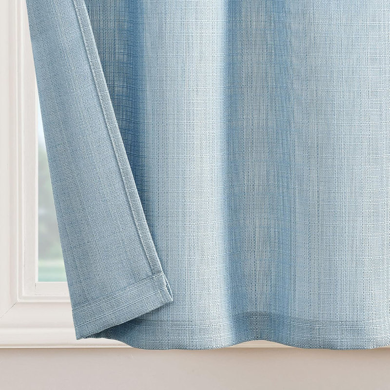 Rideaux de cuisine en lin, Bleu, 28" W x 36" L