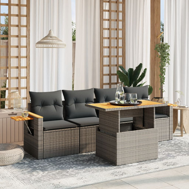 Ensemble de canapé de jardin en rotin PE Vidaxl