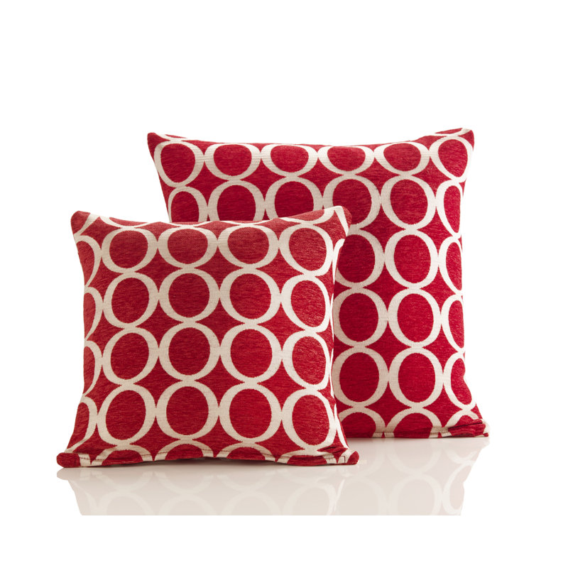 Broward Oh Cushion Cover, Red, 55 x 55cm, Polyester/Polyfill