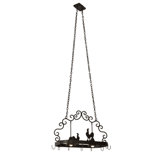 Poulet Metal Handcrafted Oval Hanging Pot Rack