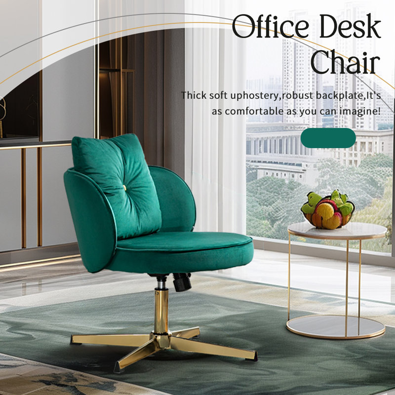 Chaise de bureau en polyester Kapresha, Vert