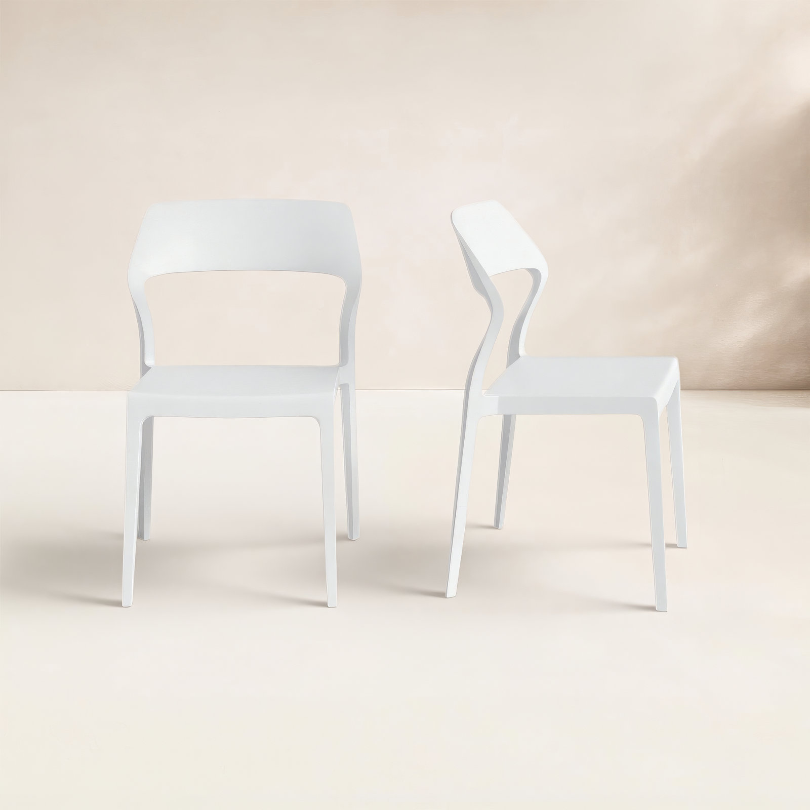 Farrah Stackable Patio Side Chair, White