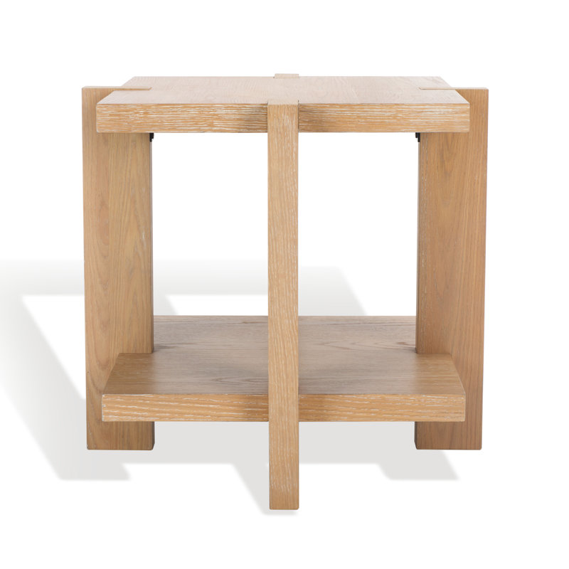Quigley Square Wood Accent Table, Weathered Gray