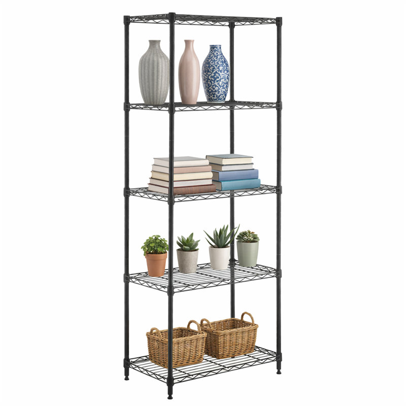 Stromsburg 5-Tier Shelving Unit (59" H x 24" W x 14" D), Black