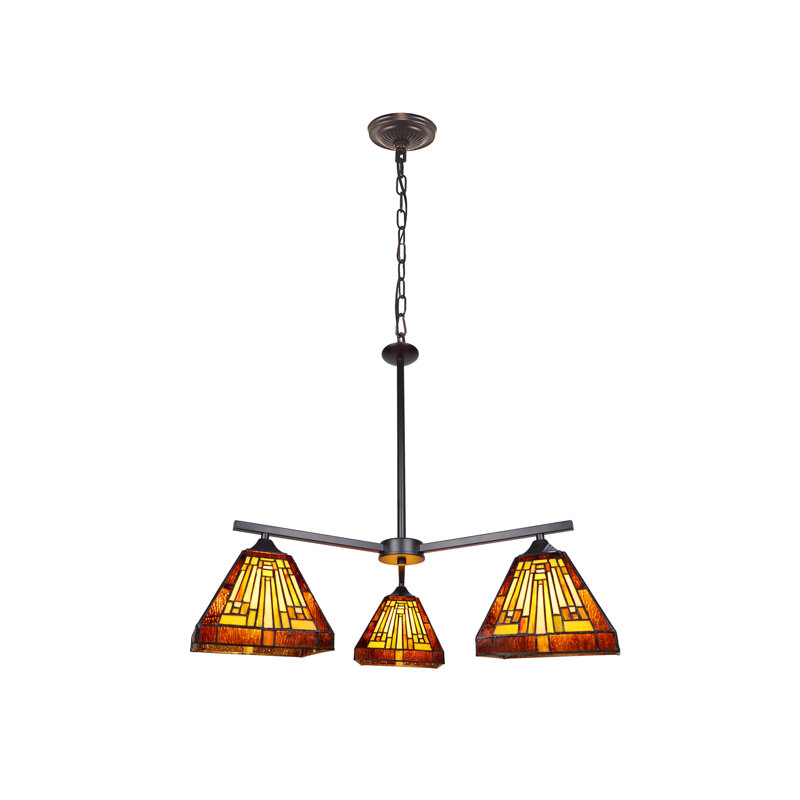 Brittnie 3 - Light Glass Dimmable Tiered Chandelier