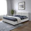 Grand lit plateforme tapissier Avelar Bossley, blanc H 34,13 po x l 62 po x L 83,85 po-33651859-33651860