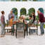 Ensemble repas pour 6 personnes, table en osier et chaises pour patio, terrasse, cour, jardin