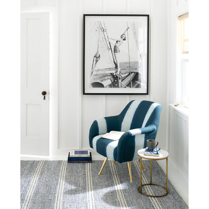 Malta Handwoven Wool Rug, Rectangle 6' x 9', Blue