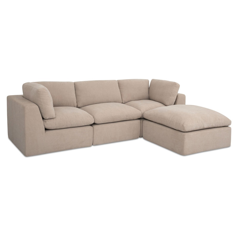 Cates Lounge Modular Sectional Pebble, Beige Polyester