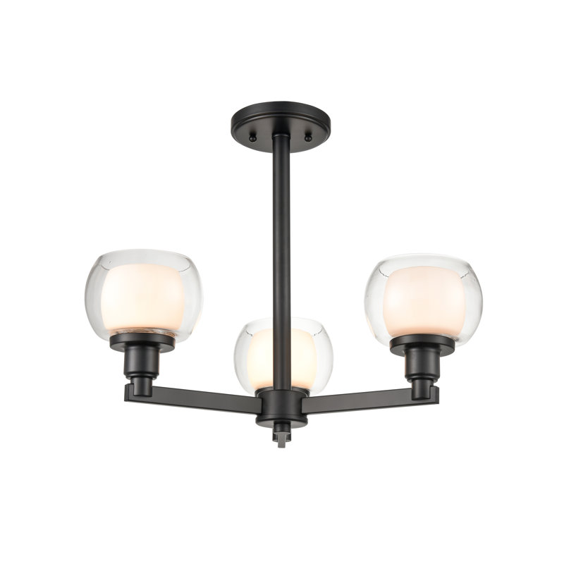 Luminaire suspendu bol simple à 3 lumières, Noir