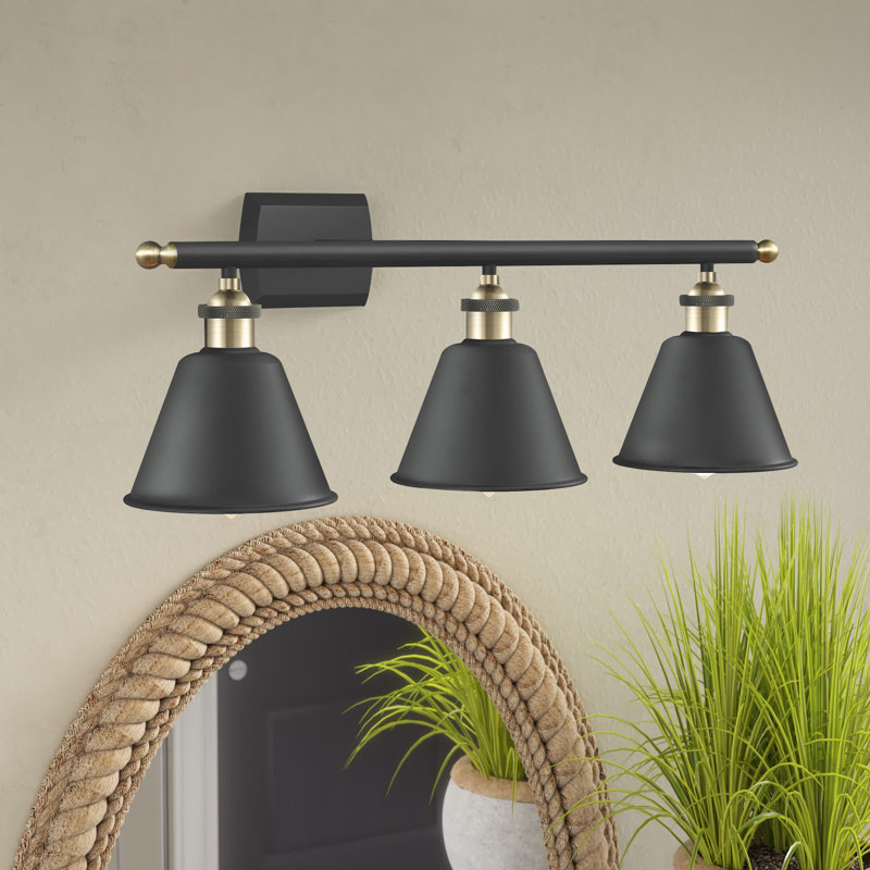 Dallyn 3 - Light Dimmable Vanity Light, Antique Copper, Antique Copper, 60 Watt Vintage Incandescent Bulb