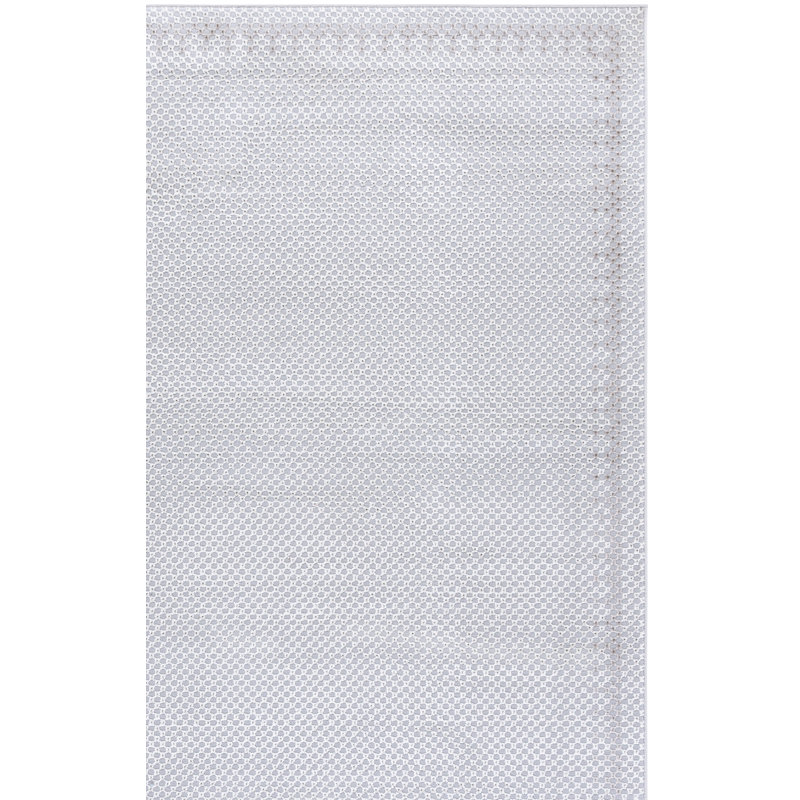 Tapis géométrique en polyester / polypropylène tissé à la machine en gris clair / gris foncé, Rectangle 5 pi 3 po x 7 pi 6 po