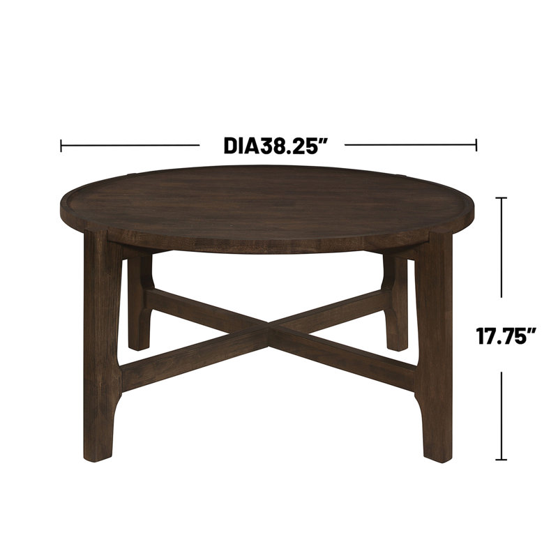 Table basse ronde en bois massif (table incluse seulement)