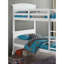 Lit simple superposé de style transitionnel avec finition blanche et pieds de support