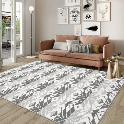 Tapis extérieur imperméable pour tapis de patio à poils courts, tapis géométrique pliable, lavable, résistant aux marques et aux rayons UV, pour cour, terrasse, camping, balcon, plage