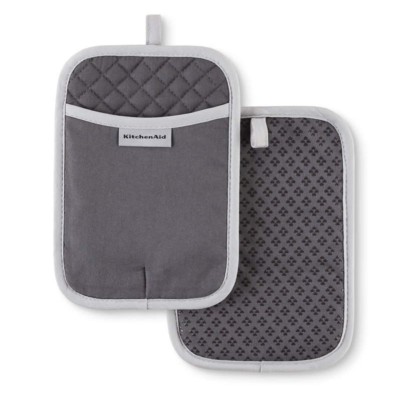 KitchenAid Asteroid Pot Holder 2-Pack Set,, Charcoal Gray