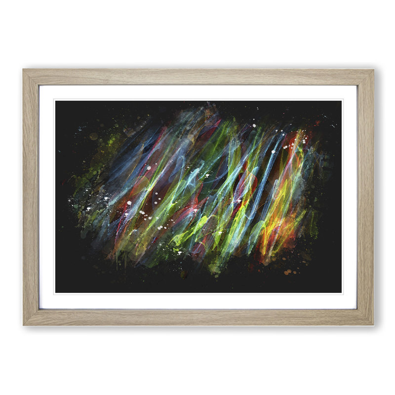 Rainbow Smoke Vol (5) - Picture Frame Painting, 36cm H x 48cm W x 2cm D, Oak Framed