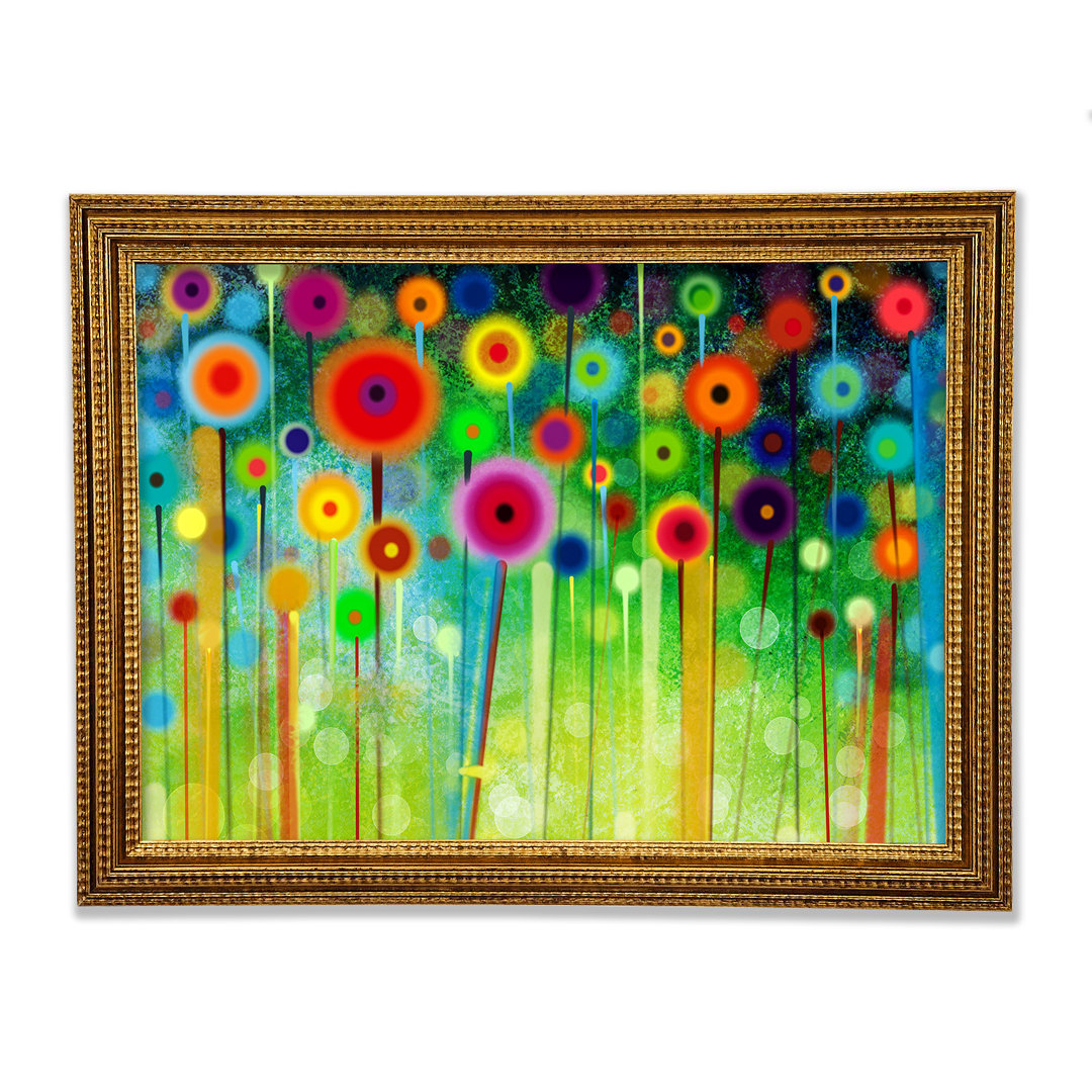 Gerahmtes Leinwandbild Psychedelic Flower Garden 2