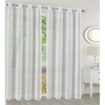 Panneau de rideau transparent de couleur unie avec œillets