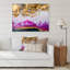 Résine époxy or blanc et fuchia - peinture sur toile-67386275-67386276