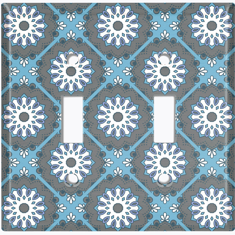Patterned 2 - Gang Toggle Light Switch Standard Wall Plate