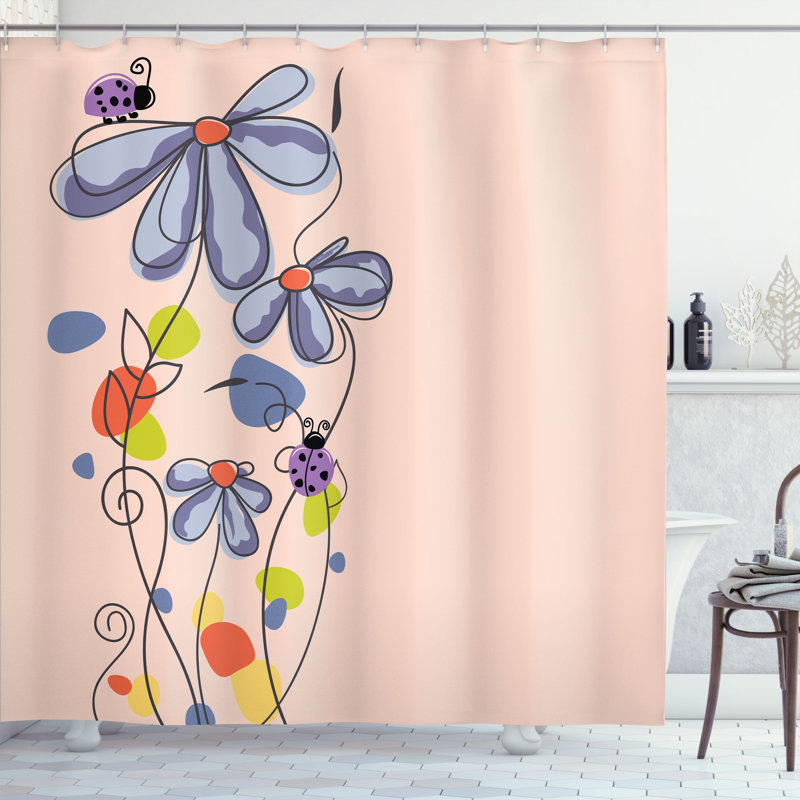 Ensemble de rideau de douche Kids, 69"H x 75"W, Pêche pâle