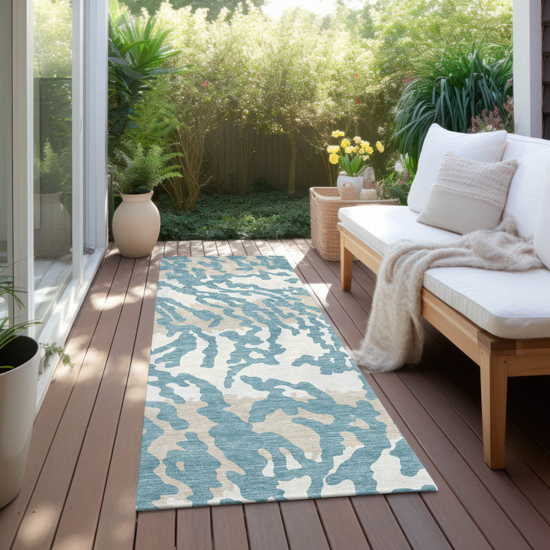  Malek Indoor/Outdoor Area Rug with Non-Slip Backing, Runner 2'3" x 7'6"