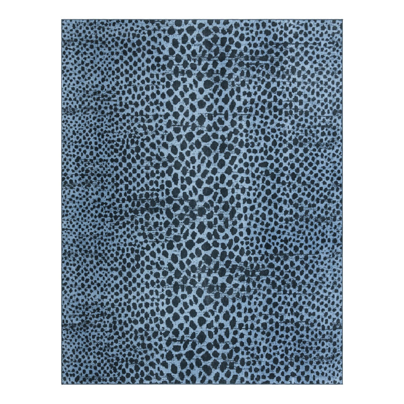 Tapis bleu marine à motif animalier Langley Street®, Rectangle 9 pi x 12 pi