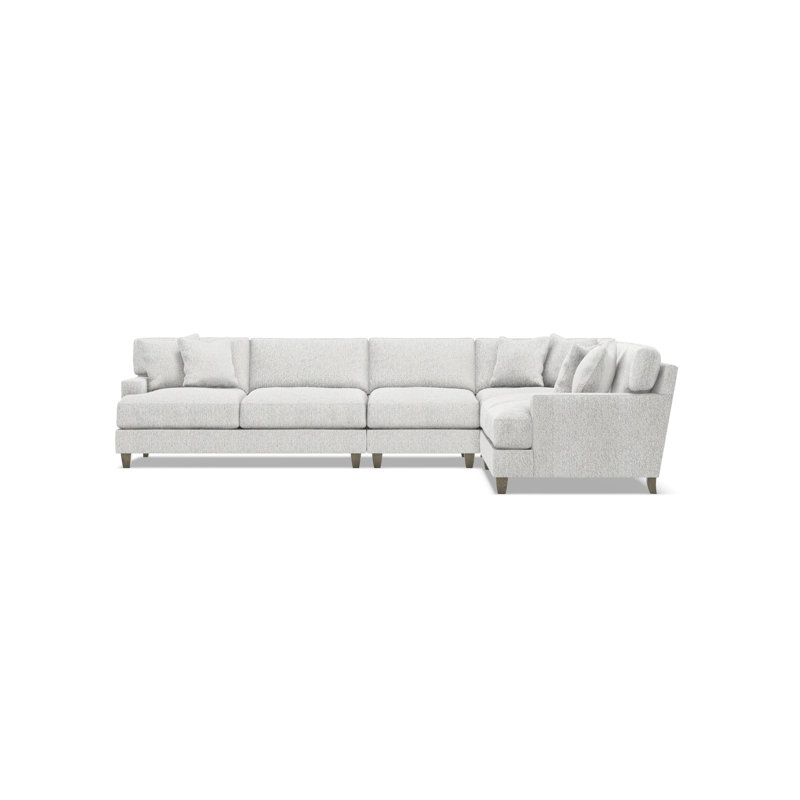 Mila Sectional, White Polyester, 33.5" H x 137" W x 107" D, Right Hand Facing