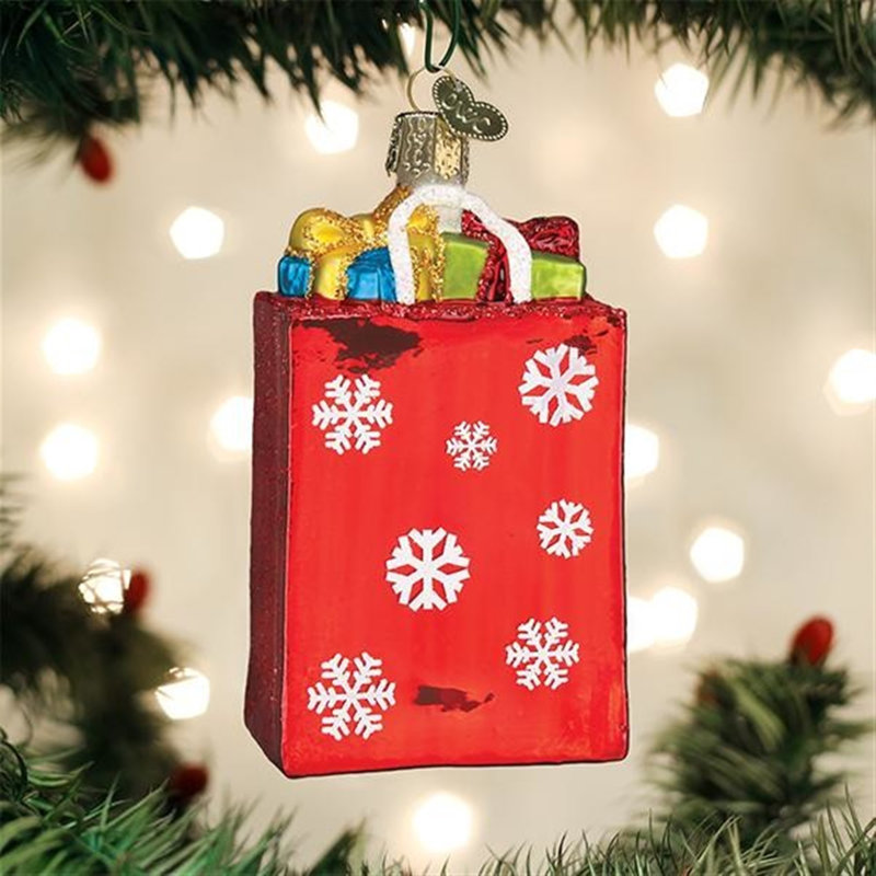 Ornement figurine suspendu sac magasiner des fêtes