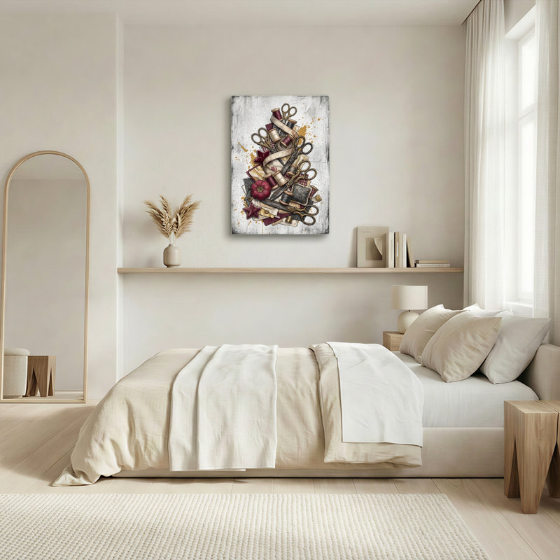 Outils de couture, impression sur toile, ensemble de 1, 36"H x 24"W, Wrapped Canvas