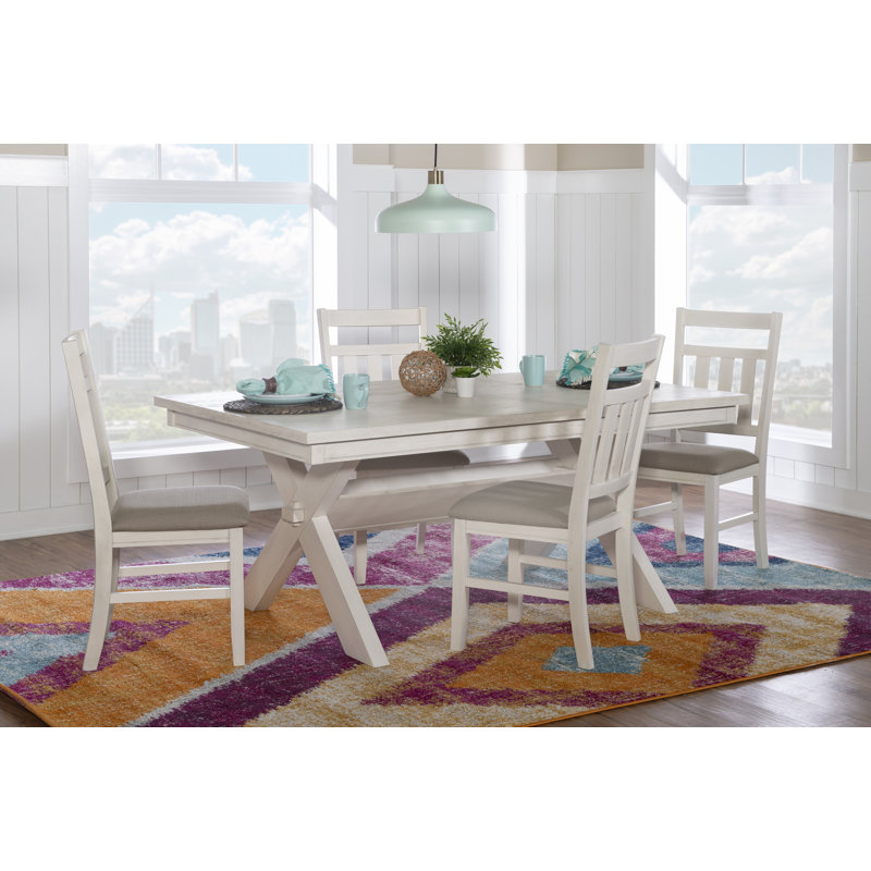 Helbert 5 Piece Dining Set, White